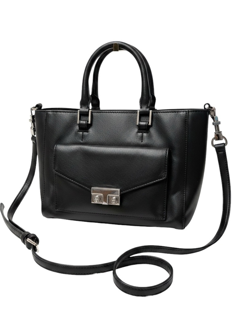 Tory Burch Black Leather Convertible Crossbody Bag